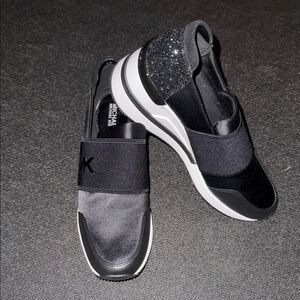 Michael Kors Black and Silver Slip-On Sneakers 7